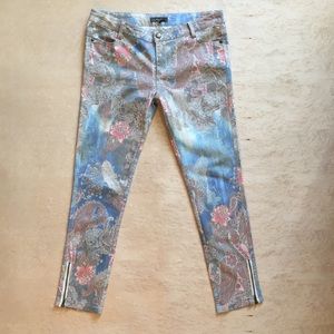 Garcia Paisley Ankle Jeans Zip Up Ankles Size 10